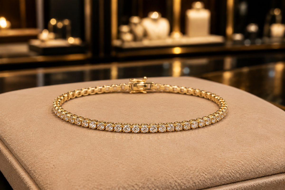 Pulseira cravejada Nobre Orique em ouro